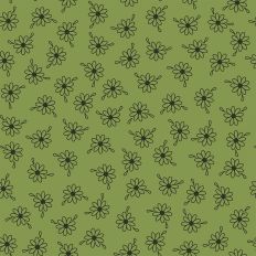 Outlined Daisies on Green