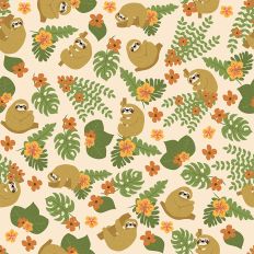 Sloths in the Jungle-Golden Yellow Tropical Animal