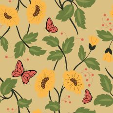 Sunflower Garden with Butterflies