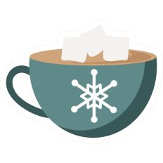 Mug Hot Cocoa Teal Blue Snowflake - Print and Cut