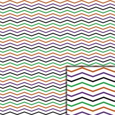Multi Halloween Chevron Stripes White Pattern