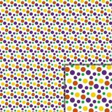 Multi Halloween Dots White Pattern