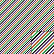 Multi Halloween Stripes White Pattern