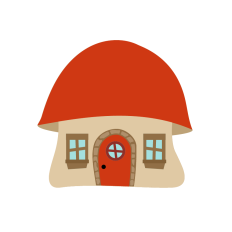 Mushroom House Layered Design, Fairytale House, Fairy House