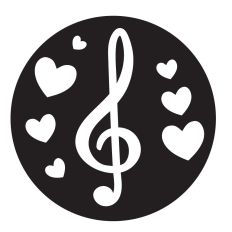 Treble Clef with hearts