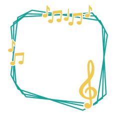 Frame with music notes