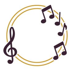 Music round frame