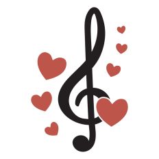 Treble Clef with hearts