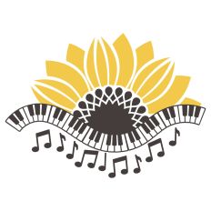 Music notes with sunflower