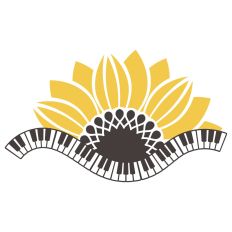 Sunflower with music keyboard