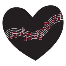 Heart with music notes