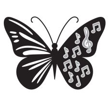 Butterfly with notes