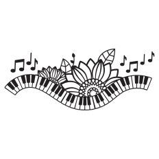 Music notes with flower