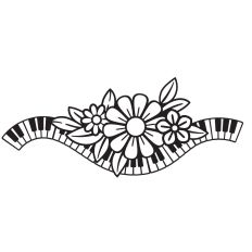 Piano Keyboard with Flowers