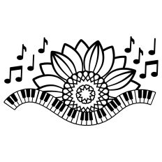 Sunflower and music notes