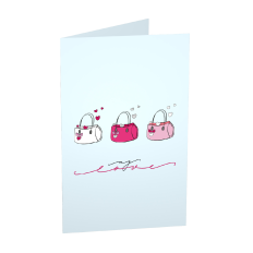 HANDBAGS MY LOVE PRINT AND CUT FOLDED CARD