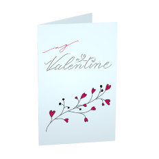 MY VALENTINE HEART BRANCH PRINT AND CUT FOLD CARD