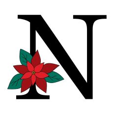 N Poinsettia Monogram