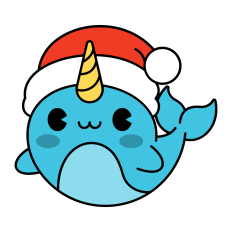 Cute Narwhal SVG | Christmas Clipart