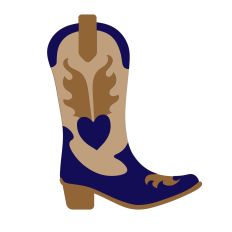 Western Boot with Winged Heart Design