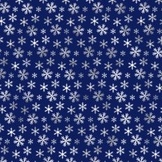 Navy and Silver Foiled Snowflake Background Pattern