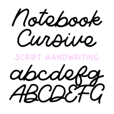 BFC Notebook Cursive Goodnotes Planner Script Handwriting Font