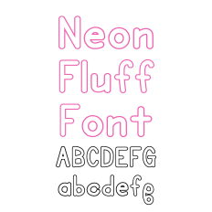 Neon Fluff Font, Cute Handwritten Font, Fun Font