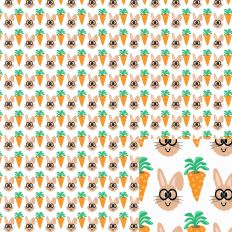 Nerdy Bunny & Carrot - Printable Background