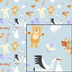 New Baby Newborn Seamless Repeating Pattern