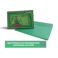 Noel Christmas Tree Shadowbox Card and Envelope
