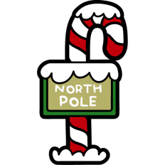 festive north pole sign