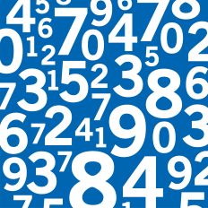Blue Number Background Pattern Printable Paper