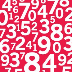 Red Number Background Pattern Printable Paper