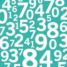 Teal Number Background Pattern Printable Paper