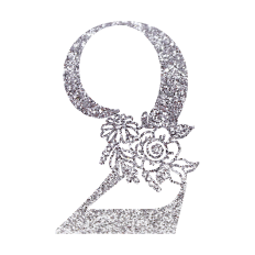 Number Two Floral Monogram