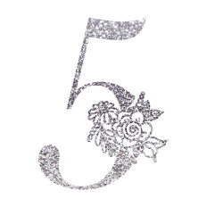 Number Five Floral Monogram