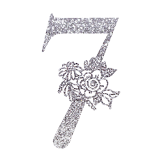Number Seven Floral Monogram