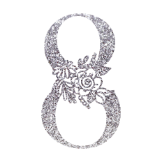 Number Eight Floral Monogram