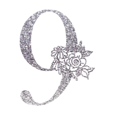 Number Nine Floral Monogram
