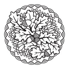 Mandala with Leaves and Acorns