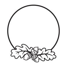 Oak Leaves Circle Frame