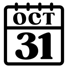 OCT 31 Halloween calendar