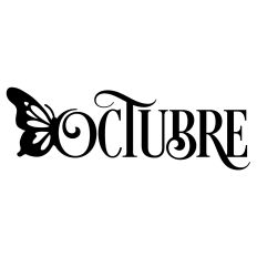 Octubre Butterfly Spanish Word October