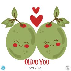 Olive You Valentines Day Title - SVG