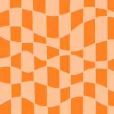 Neon Orange Wavy Retro Checkerboard Background Pattern
