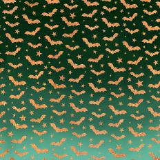 Green Ombre Gold Glitter Bats Halloween Background