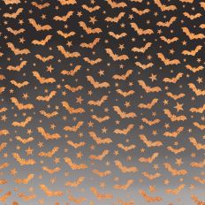 Gray Ombre Gold Glitter Bats Halloween Background