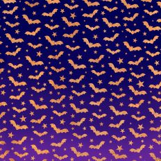 Purple Ombre Gold Glitter Bats Halloween Background