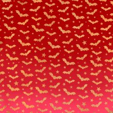 Red Ombre Gold Glitter Bats Halloween Background
