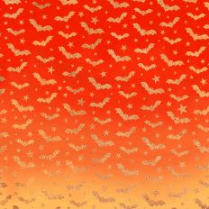 Orange Ombre Gold Glitter Bats Halloween Background